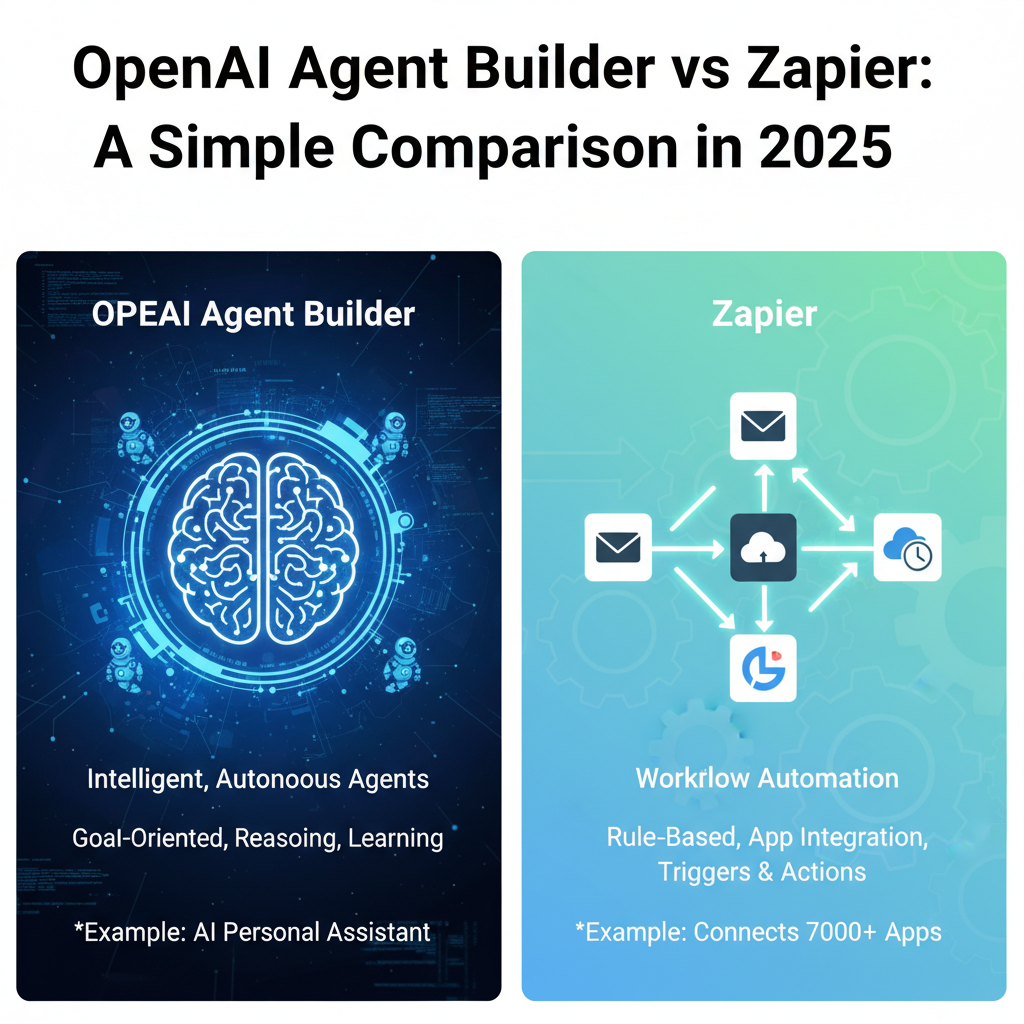 OpenAI Agent Builder vs Zapier: A Simple Comparison in 2025